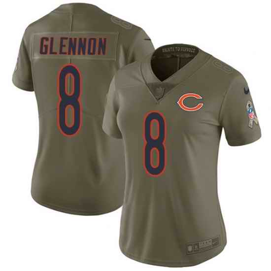 Womens Nike Bears #8 Mike Glennon Olive  Stitched NFL Limited 2017 Salute to Service Jersey
